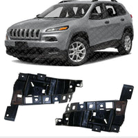 Front Bumper Bracket Left Driver & Right Passenger Side Direct Replacement Compatible With 2014-2018 Jeep Cherokee CH1042108 CH1043108 68210065AD 68210064AD