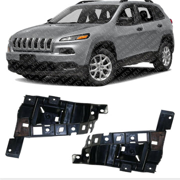 Front Bumper Bracket Left Driver & Right Passenger Side Direct Replacement Compatible With 2014-2018 Jeep Cherokee CH1042108 CH1043108 68210065AD 68210064AD