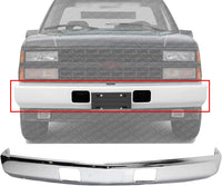Front Bumper Face Bar Chrome With Air Intake Holes Without Impact Strip And Pad Holes Direct Replacement Compatible With 1988-2002 Chevrolet & GMC C/K Series GM1002176 15680830