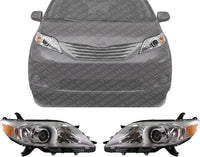 Set Of 2 Front Head Light Assembly Halogen Right Passenger And Left Driver Side Direct Replacement Compatible With 2011-2020 Toyota Sienna TO2503199 TO2502199 8111008032 8115008032