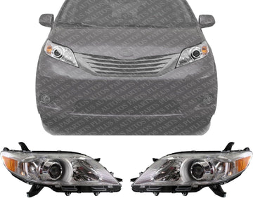 Set Of 2 Front Head Light Assembly Halogen Right Passenger And Left Driver Side Direct Replacement Compatible With 2011-2020 Toyota Sienna TO2503199 TO2502199 8111008032 8115008032