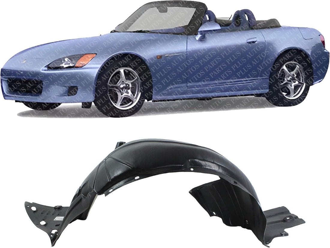 Front Fender Liner Left Driver Side Direct Replacement Compatible With 2000-2003 Honda S2000 HO1250105 74151S2A020