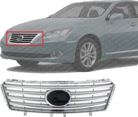 Front Grille Painted Silver Shell And Insert Plastic Direct Replacement Compatible With 2010-2012 Lexus ES350 LX1200130 5311233080