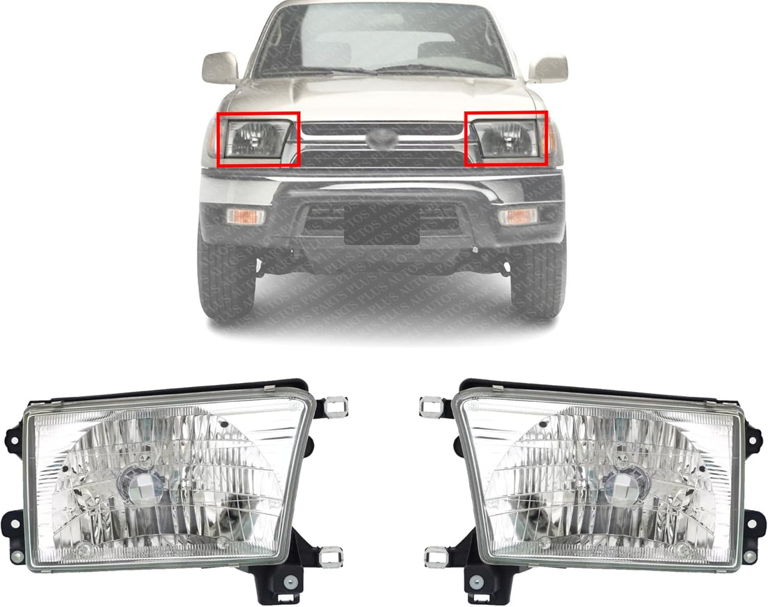 Set Of 2 Front Headlight Assembly Halogen Right Passenger & Left Driver Side Direct Replacement Compatible With 1999-2002 Toyota 4Runner TO2502128 TO2503128 8115035300 8111035320