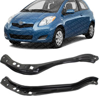 Set Of 2 Front Radiator Support Upper Tie Bar Steel Left Driver & Right Passenger Side Direct Replacement Compatible With 2007-2012 Toyota Yaris TO1225303 TO1225304