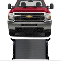 Front Radiator Aluminum Core Direct Replacement Compatible With 2011-2019 Chevrolet Silverado/GMC Sierra 2500HD 3500HD GM3010566 84179524