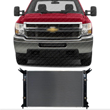 Front Radiator Aluminum Core Direct Replacement Compatible With 2011-2019 Chevrolet Silverado/GMC Sierra 2500HD 3500HD GM3010566 84179524