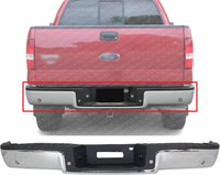 Step Bumper Assembly Chrome Steel With Rear Object Sensor Holes Direct Replacement Compatible With 2006-2008 Ford F-150 / Lincoln Mark FO1103138 8L3Z17906C-PFM