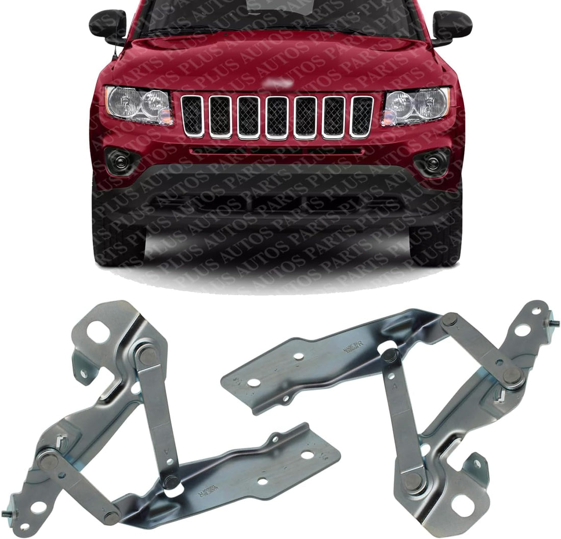 Set of 2 Front Hood Hinge Steel Right Passenger & Left Driver Side Direct Replacement Compatible with 2011-2017 Jeep Compass CH1236151 CH1236150 68086320AD 68086321AD