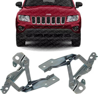 Set of 2 Front Hood Hinge Steel Right Passenger & Left Driver Side Direct Replacement Compatible with 2011-2017 Jeep Compass CH1236151 CH1236150 68086320AD 68086321AD