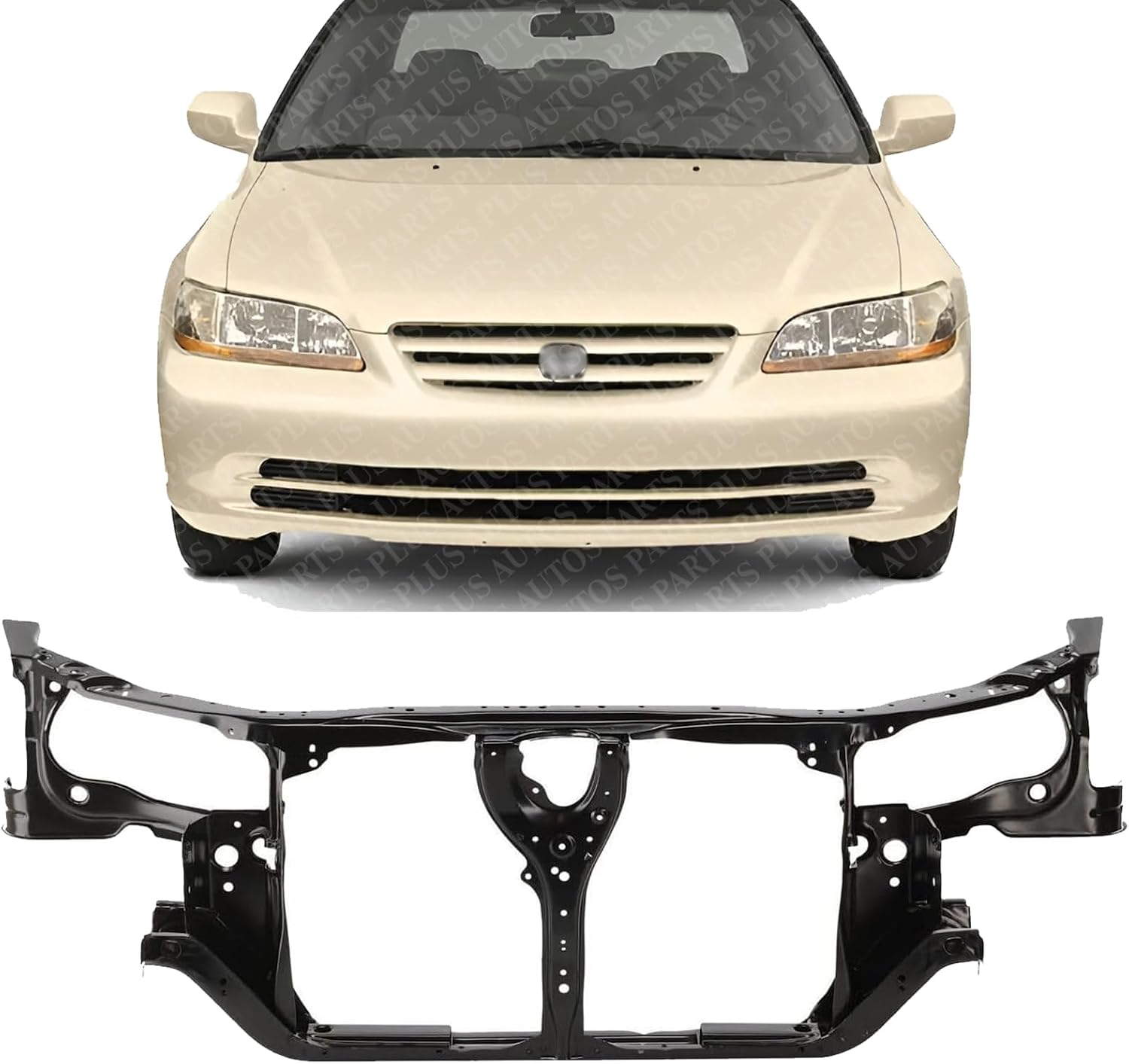 Front Radiator Support Assembly Steel Direct Replacement Compatible With 1998-2002 Honda Accord HO1225115 60400S4LA00ZZ
