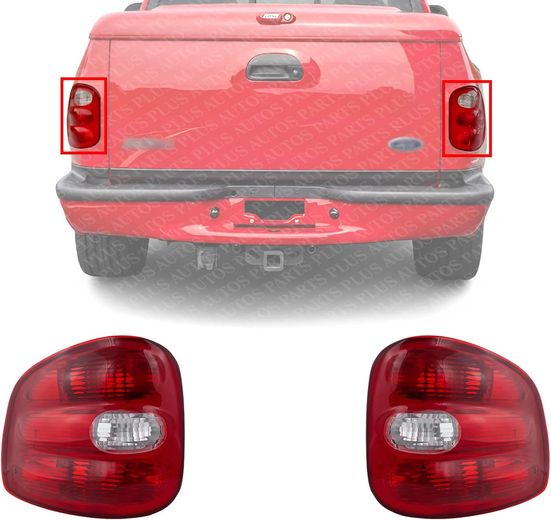 Set Of 2 Tail Light Lens And Housing Flareside Right Passenger & Left Driver Side Direct Replacement Compatible With 1997-2000 Ford F-Series FO2801135 FO2800135 F85Z13404BA