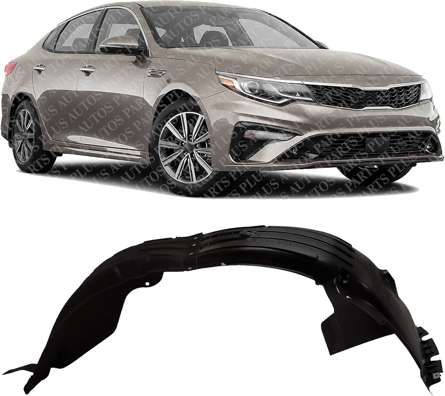 Front Fender Liner Right Passenger Side Direct Replacement Compatible With 2019-2020 Kia Optima KI1249158 86812D5500
