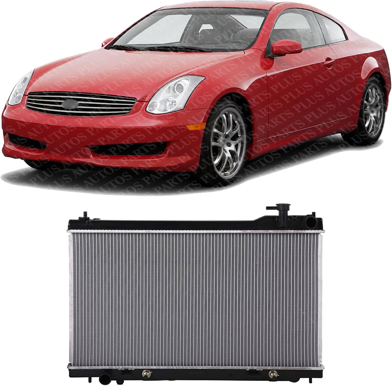 Front Radiator Aluminum Core Direct Replacement Compatible With 2004-2006 Infiniti G35 IN3010118 21460AM900