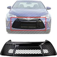 Front Bumper Grille Black Plastic Direct Replacement Compatible With 2015-2017 Toyota Camry TO1036156 5311206280