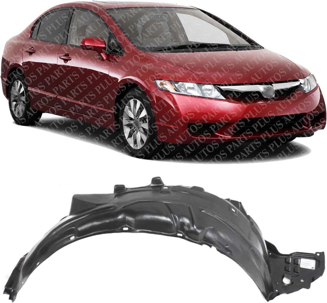 Front Fender Liner Right Passenger Side Direct Replacement Compatible With 2006-2011 Honda Civic HO1251107 74101SNAA10