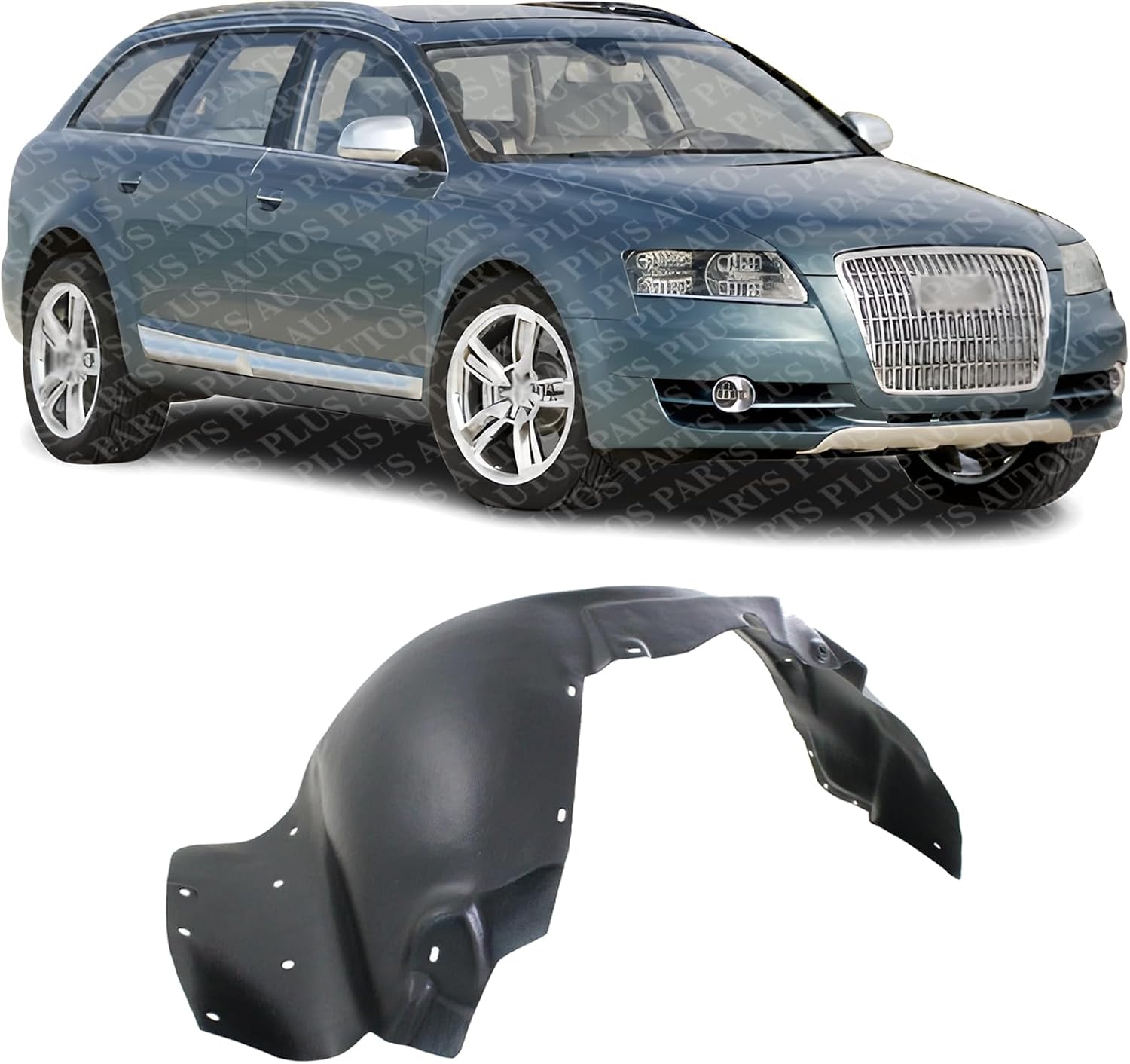 Front Fender Liner Right Passenger Side Direct Replacement Compatible With 2001-2005 Audi Allroad Quattro AU1249124 4Z7821172A 4Z7821172C