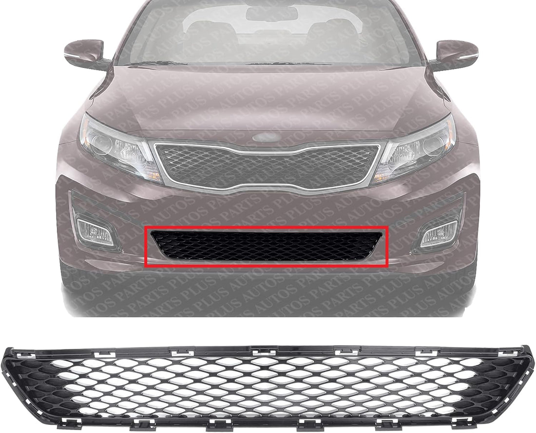 Front Bumper Grille Primed Plastic Direct Replacement Compatible With 2014-2015 Kia Optima KI1036122 865614C500