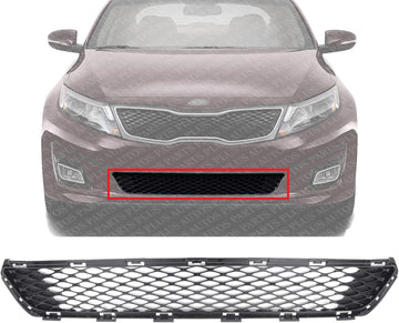 Front Bumper Grille Primed Plastic Direct Replacement Compatible With 2014-2015 Kia Optima KI1036122 865614C500