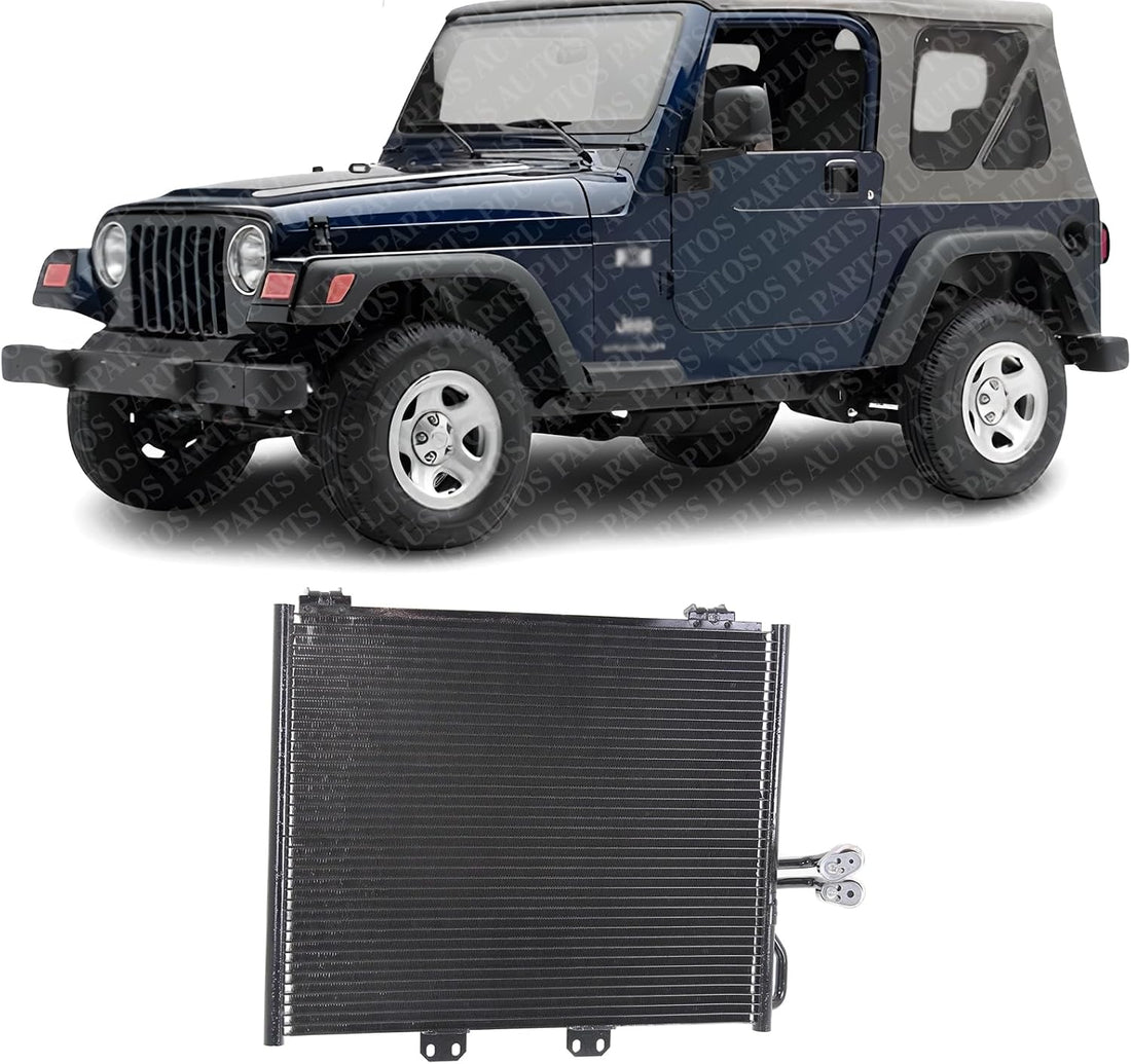 Front A/C Condenser Aluminum Core Direct Replacement Compatible With 2000-2006 Jeep Wrangler CH3030156 55037618AH