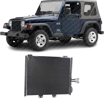 Front A/C Condenser Aluminum Core Direct Replacement Compatible With 2000-2006 Jeep Wrangler CH3030156 55037618AH