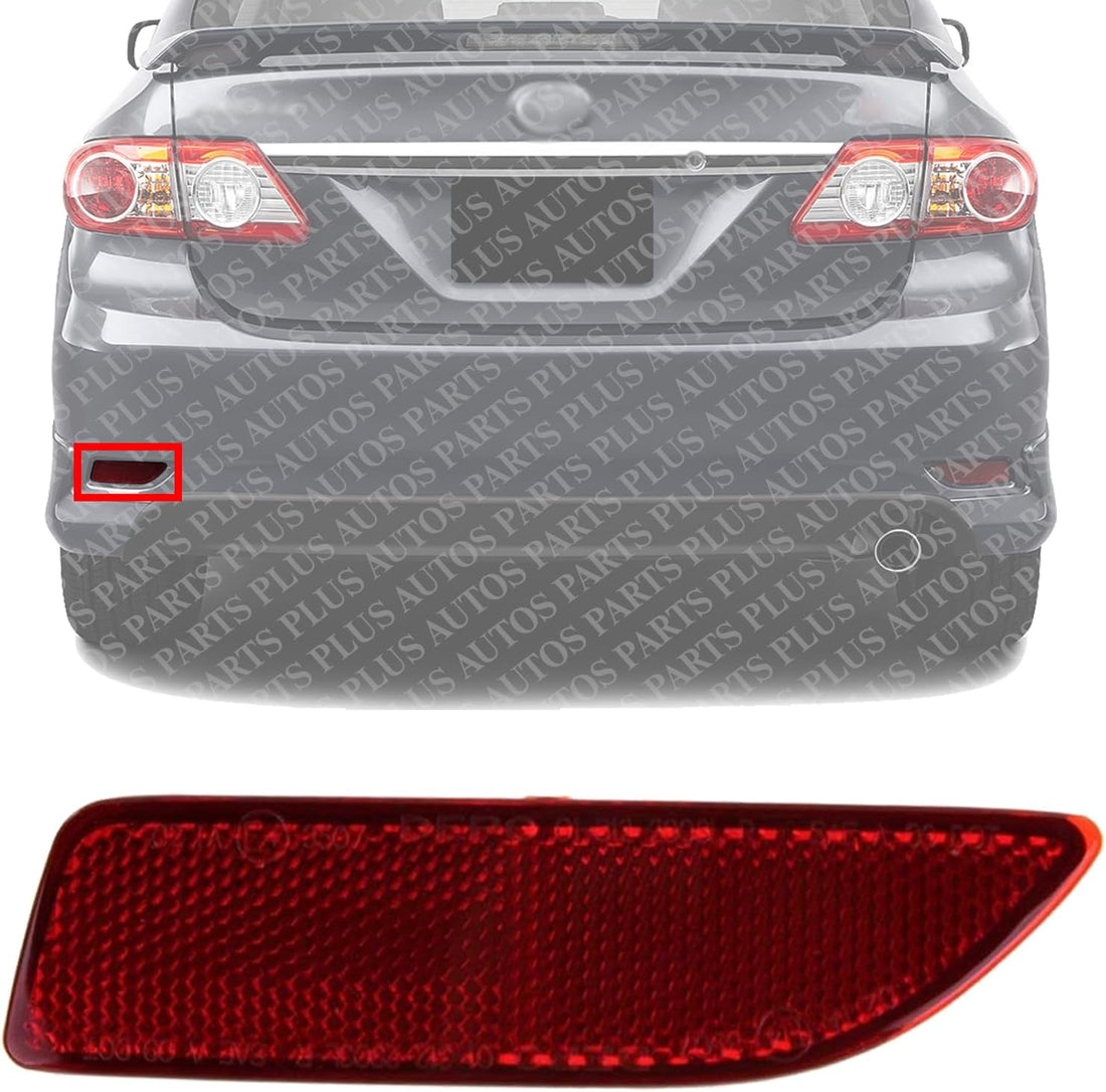 Rear Bumper Reflector Left Driver Side Direct Replacement Compatible With 2011-2013 Toyota Corolla ‎‎‎‎TO1184102 8192002030