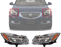 Set Of 2 Front Headlight Assembly Halogen Right Passenger & Left Driver Side Direct Replacement Compatible With 2011-2013 Buick Regal GM2502353 GM2503353 22794766 22794767