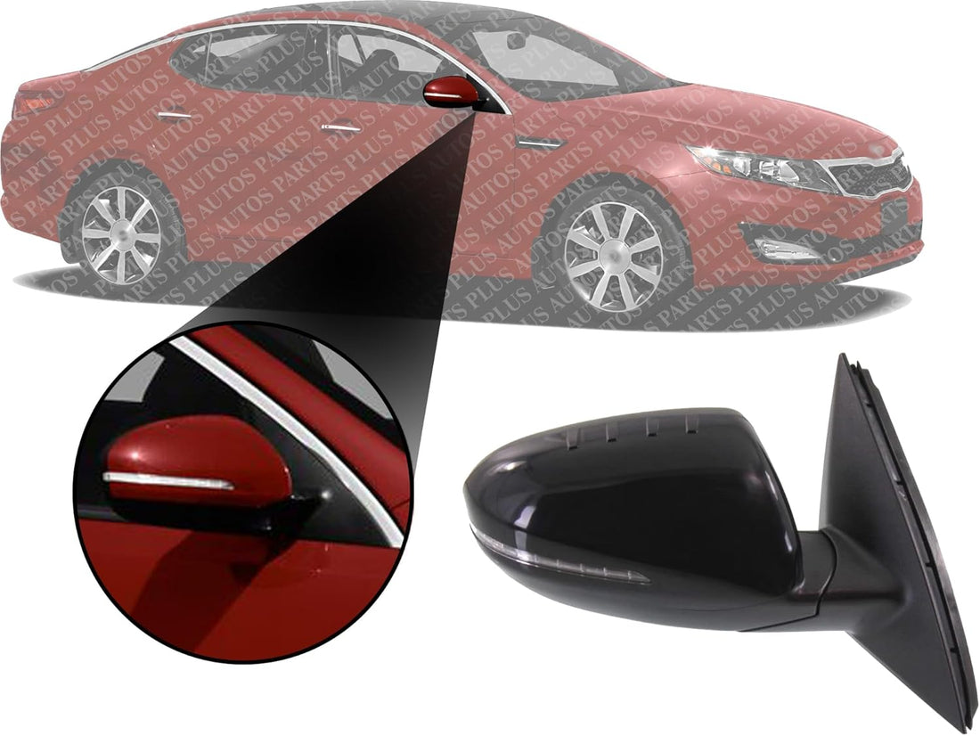 Front Power Mirror Manual Folding Non-Heated Primed Right Passenger Side Direct Replacement Compatible With 2011-2013 Kia Optima KI1321152 876202T110