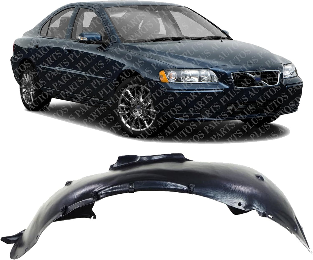 Front Fender Liner Right Passenger Side Direct Replacement Compatible With 2001-2009 Volvo S60 / 2001-2007 V70 VO1249105 306556663