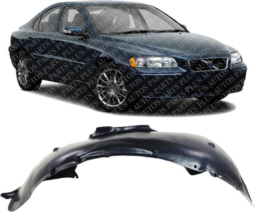 Front Fender Liner Right Passenger Side Direct Replacement Compatible With 2001-2009 Volvo S60 / 2001-2007 V70 VO1249105 306556663