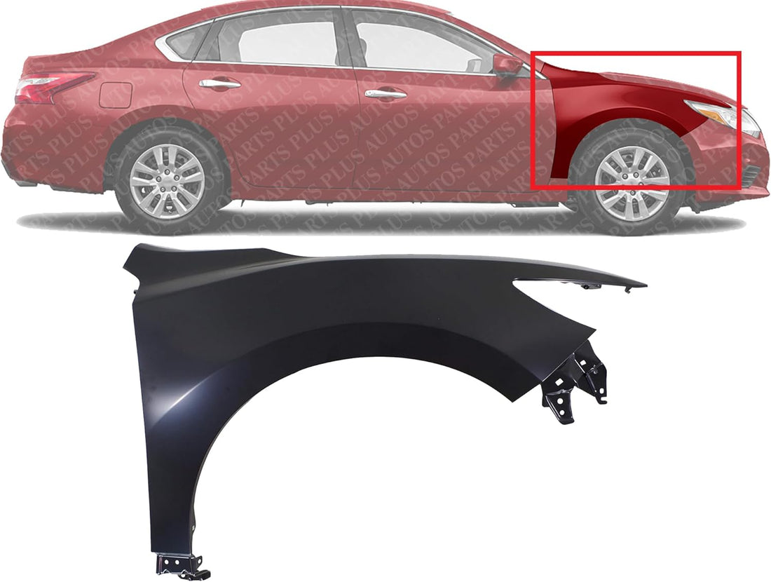 AUTOS PARTS PLUS Front Fender Prime Steel Right Passenger Side Direct Replacement Compatible With 2016-2018 Nissan Altima NI1241221 631009HS0A