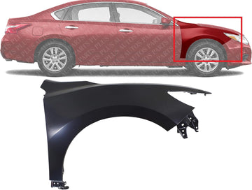 AUTOS PARTS PLUS Front Fender Prime Steel Right Passenger Side Direct Replacement Compatible With 2016-2018 Nissan Altima NI1241221 631009HS0A