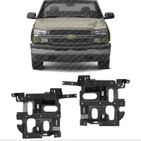 Front Set of 2 Head Lamp Support Bracket Left & Right Side Direct Replacement Compatible with 2002-2006 Chevrolet Avalanche 1500 / 2003-2006 Silverado 2500HD 3500 GM1221131