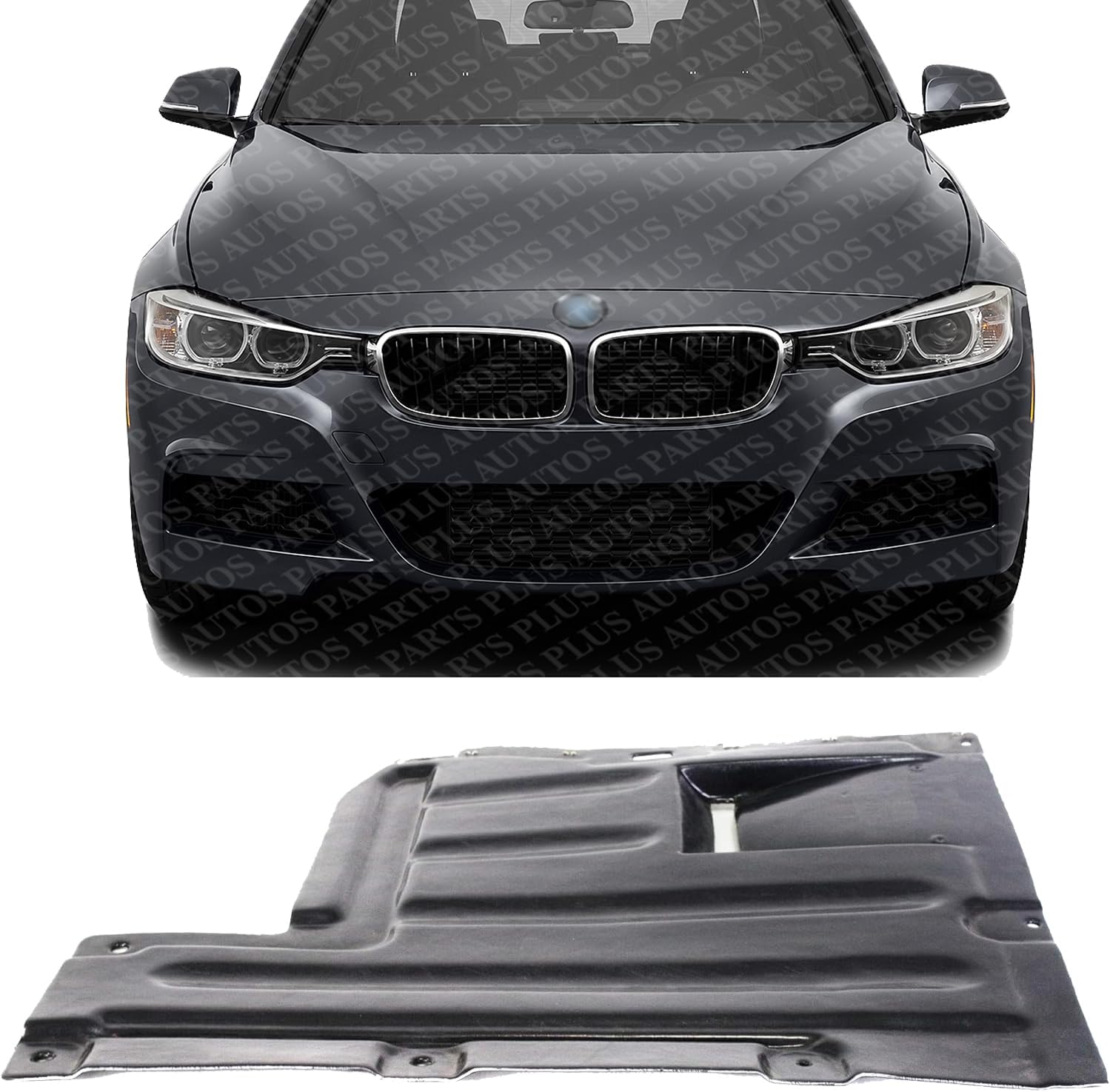 Front Engine Center Splash Shield Under Cover Plastic Direct Replacement Compatible with 2007-2013 BMW 3-Series BM1228121 51757167421
