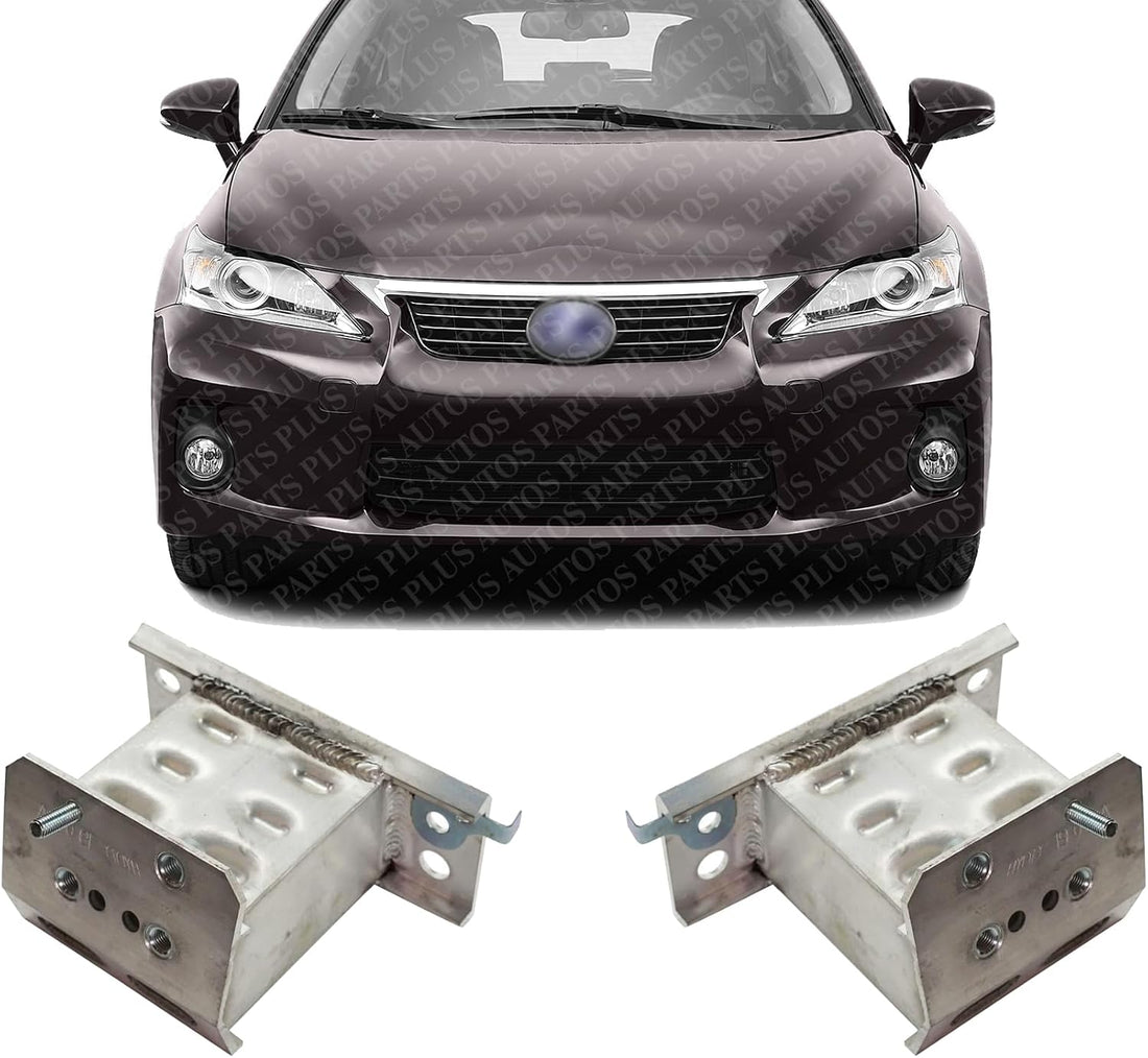 Set of 2 Front Bumper Reinforcement Bracket Aluminum Left Driver & Right Passenger Side Direct Replacement Compatible with 2011-2017 Lexus CT200h LX1067105 LX1066105