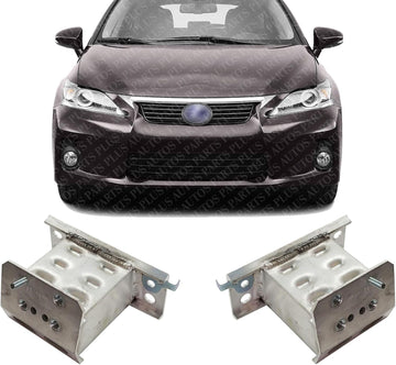 Set of 2 Front Bumper Reinforcement Bracket Aluminum Left Driver & Right Passenger Side Direct Replacement Compatible with 2011-2017 Lexus CT200h LX1067105 LX1066105