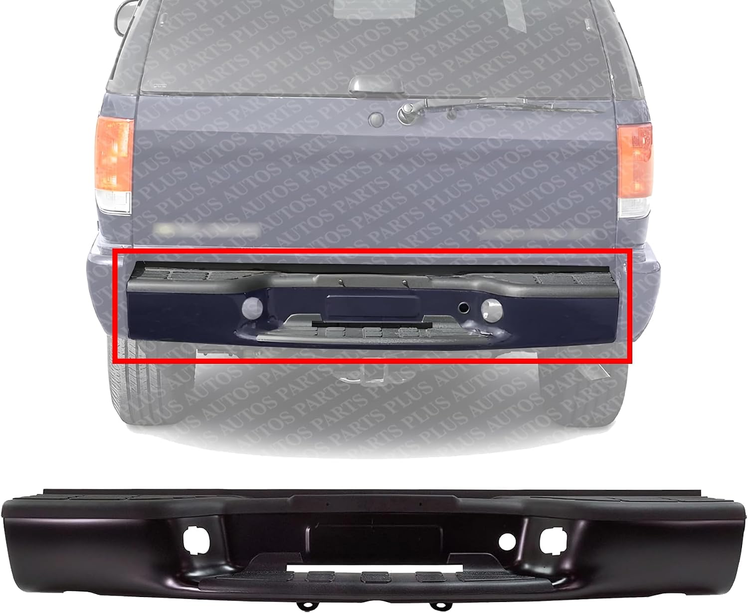 Step Bumper Face Bar & Pad Without Mounting Bracket Primed Direct Replacement Compatible With 1998-2005 GMC Jimmy GM1101107 GM1100107