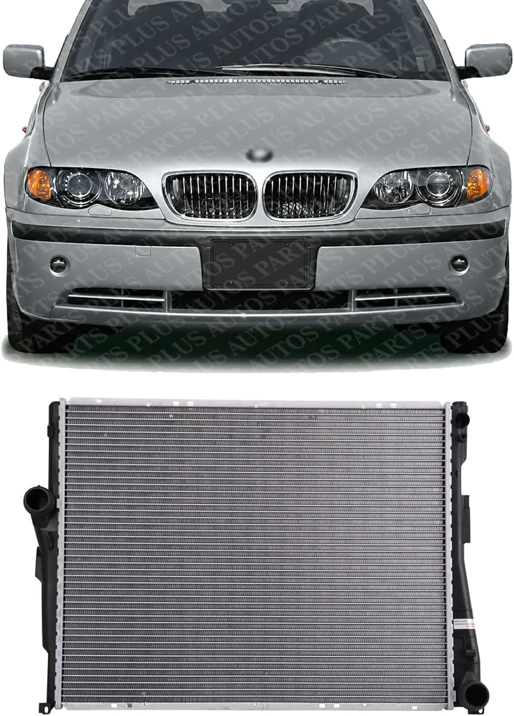 Front Radiator Aluminum Core Direct Replacement Compatible With 1999-2006 BMW E-Series / 2003-2008 Z4 BM3010107 17119071519