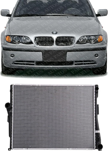Front Radiator Aluminum Core Direct Replacement Compatible With 1999-2006 BMW E-Series / 2003-2008 Z4 BM3010107 17119071519