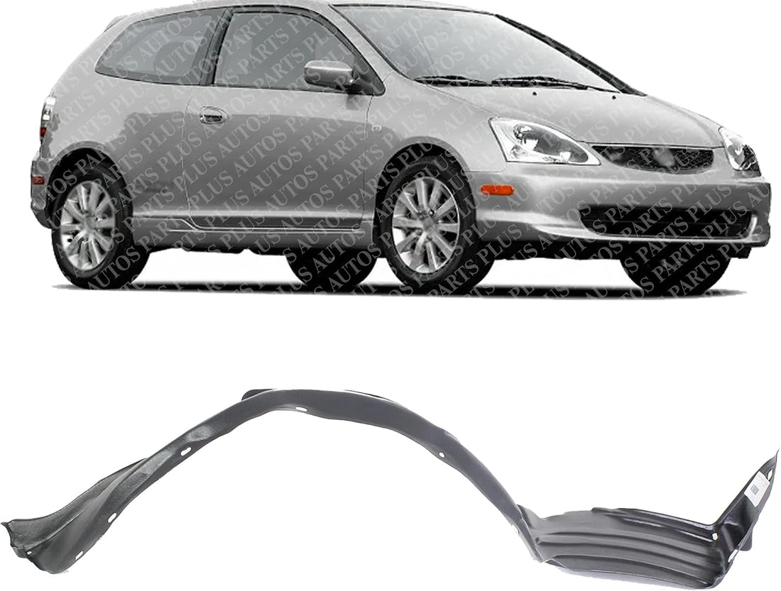 Front Fender Liner Right Passenger Side Direct Replacement Compatible with 2002-2005 Honda Civic HO1249119 74101S6A000