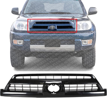 Front Grille Assembly Textured Shell And Insert Plastic Direct Replacement Compatible With 2003-2005 Toyota 4Runner TO1200261 5310035860C0