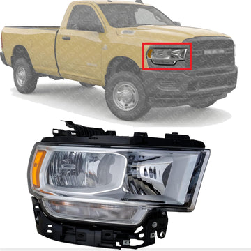 Front Head Light Assembly Right Passenger Side Direct Replacement Compatible With 2019-2024 Ram 2500 3500 CH2503334 68360176AE 68360176AD