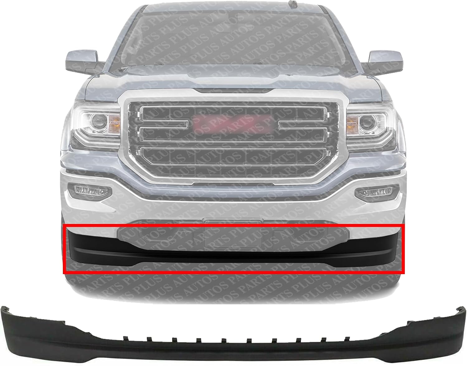 Front Bumper Lower Valance Air Deflector Textured Direct Replacement Compatible With 2016-2018 GMC Sierra 1500 GM1092251 23381985