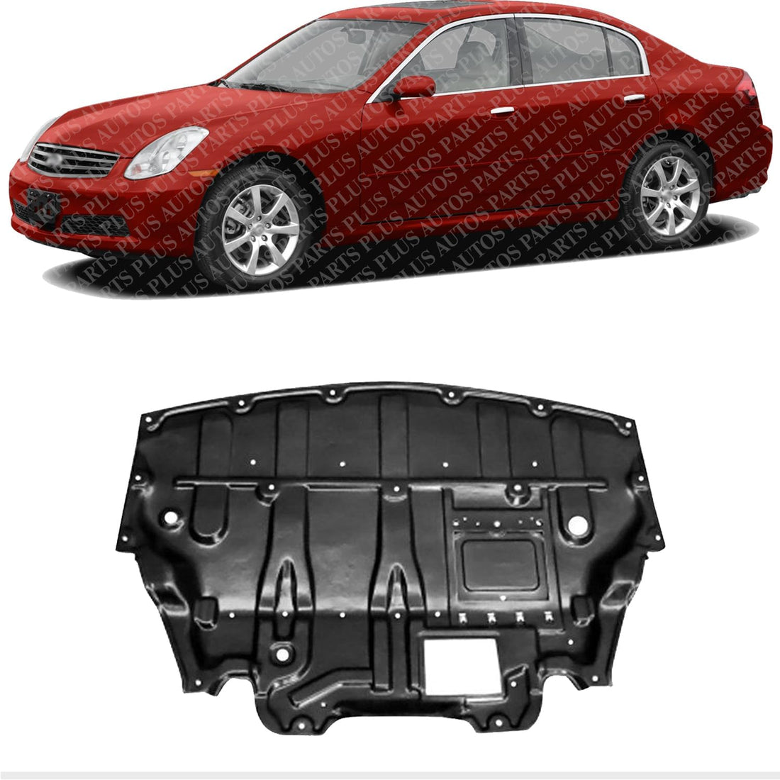 Front Engine Splash Shield Under Cover Direct Replacement Compatible with 2007-2008 Infiniti G35 / 2014-2017 QX50 IN1228116 75892JK500