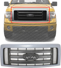 Front Grille Assembly Gray Shell With Textured Insert Plastic Direct Replacement Compatible With 2009-2014 Ford F-150 FO1200512 9L3Z8200BPTM