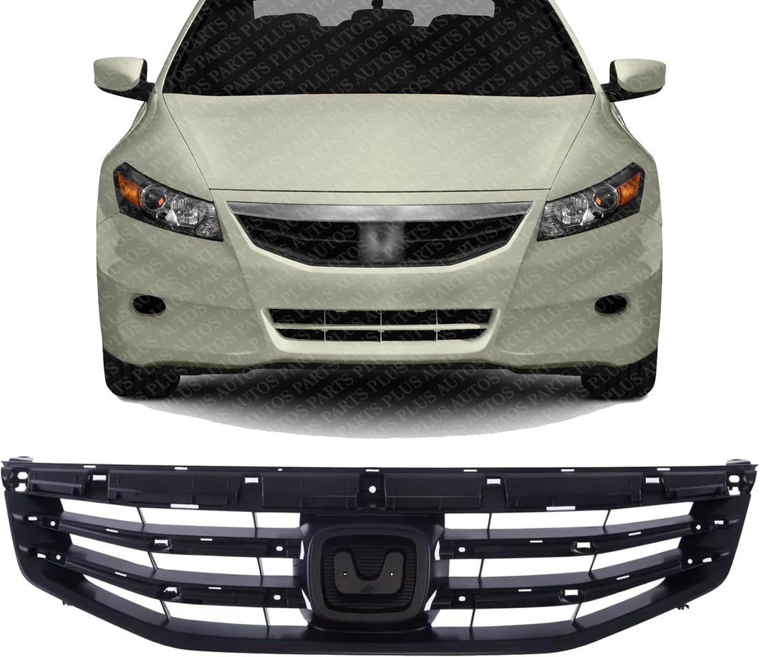 Front Grille Textured Black Shell & Insert Direct Replacement Compatible With 2011-2012 Honda Accord HO1200203 71121TA0A11