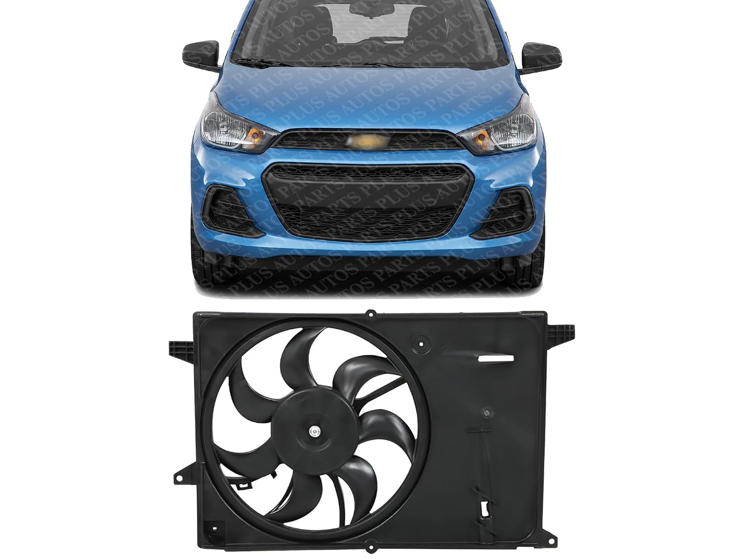 Front Radiator Fan Assembly Direct Replacement Compatible with 2016-2022 Chevrolet Spark GM3115271 42426778