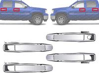Set of 4 Front and Rear Exterior Door Handle Chrome Left Driver & Right Passenger Side Direct Replacement Compatible with 2007-2013 Chevrolet Silverado/GMC Sierra GM1311163