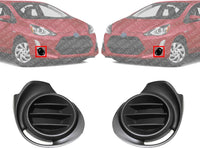 Set Of 2 Front Fog Light Covers Textured Left Driver & Right Passenger Side Direct Replacement Compatible With 2015 Toyota Prius TO1039184 TO1038184 8148152610 8148252520