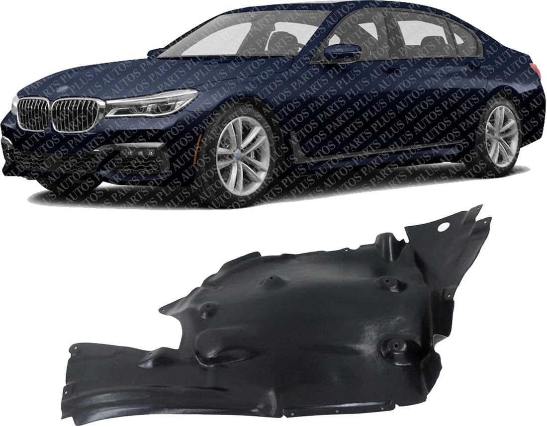 Front Fender Liner Rear Section Left Driver Side Direct Replacement Compatible With 2009-2015 BMW 7-Series BM1248115 51717185159